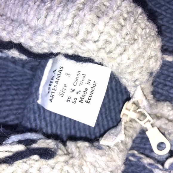 ISHKA ARTISANS 50/50 cotton/wool zip sweater - Picture 2 of 4